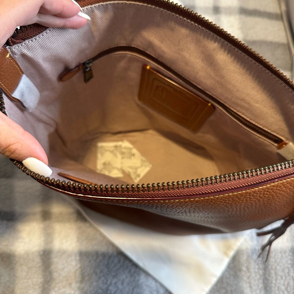 Coach Brown Pebbled Leather Hobo Shoulder Bag - Picture 4 of 8